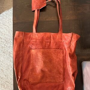 Latico Vibrant Orange Leather Tote
